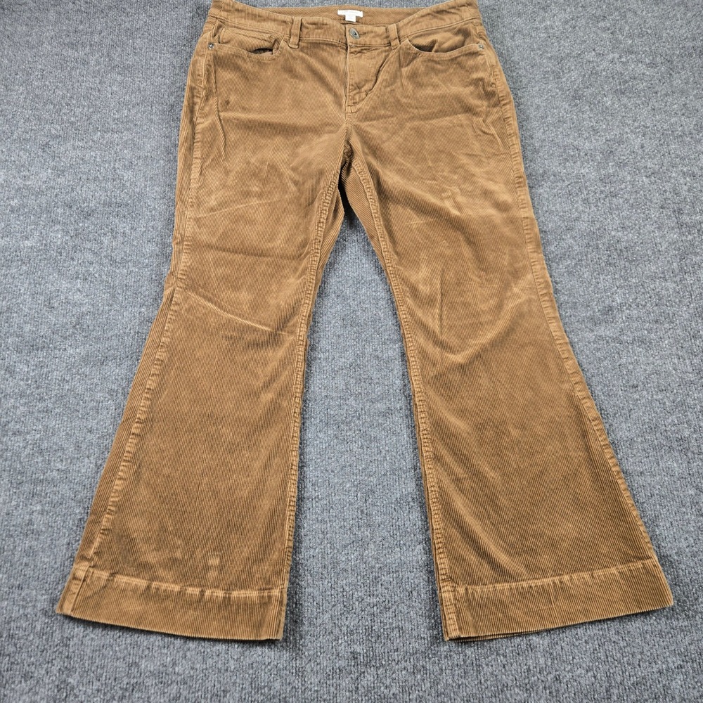 J. Jill Corduroy Pants Women 12 Petite Brown  Wide Leg Trousers - Picture 4 of 11